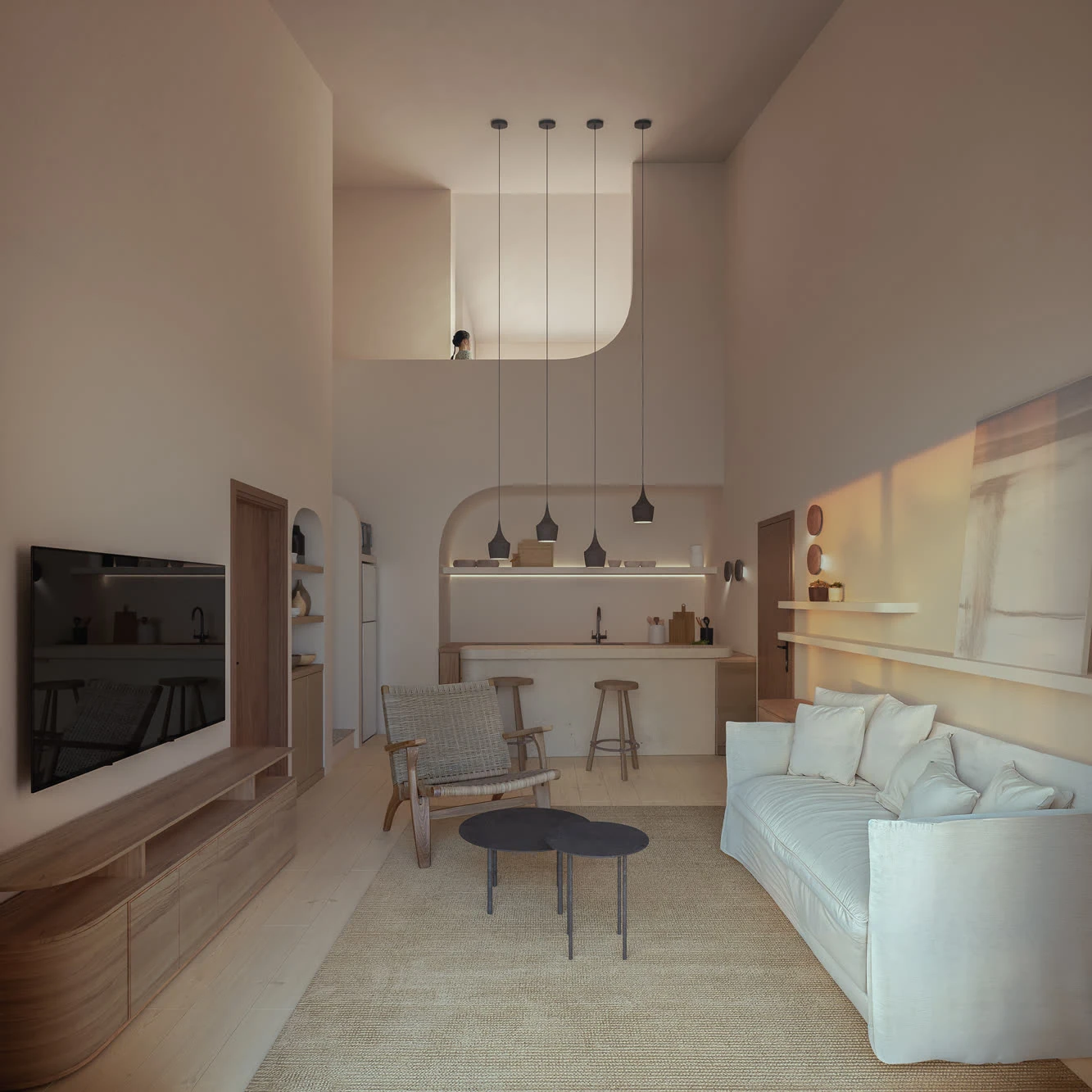Altura — living interior, doble altura