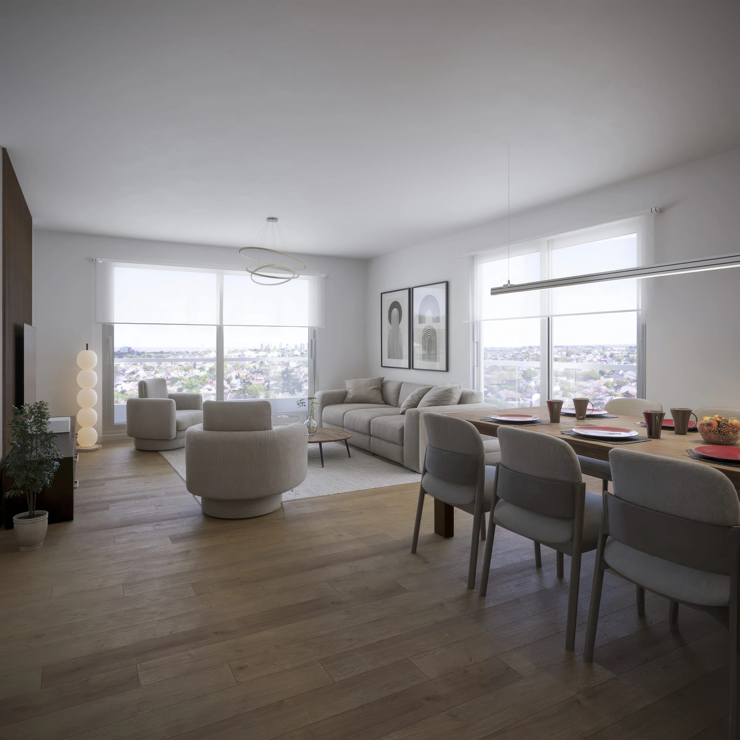 Krystal Park Tower — living 4 ambientes, pisos altos